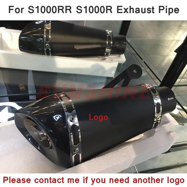 

motorcycle exhaust system real picture 51mm/60mm motorcross muffler db killer pitbike modified pipe black color link for s1000rr s1000r