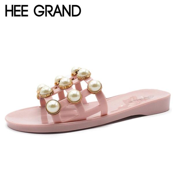 

slippers hee grand jelly shoes 2021 summer sweet slides casual beach woman outside slip on fashion shoe size 36-41 xwz4585, Black