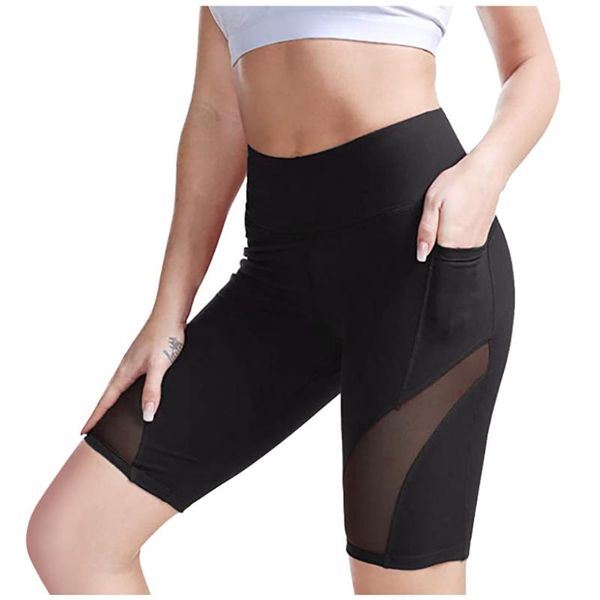 

women's leggings legging fitness for 2021 summer high waist leggins short abdomen control training running pants, Black