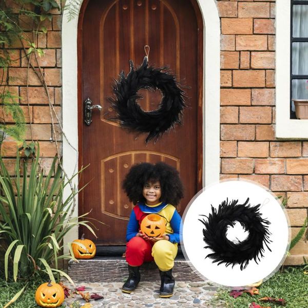 

decorative flowers & wreaths 1pc nice feather luminous garland wreath pendant door decor