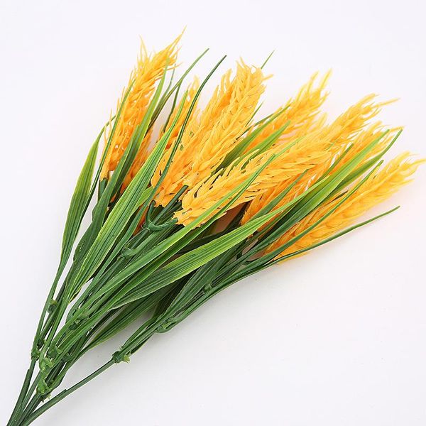 

decorative flowers & wreaths artificial flower plastic wheat ear wedding autumn decoration simulated grain paddy fake home fall decor