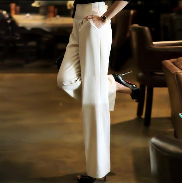

women's pants & capris primavera verano 2021 nuevos pantalones anchos sueltos blancos delgados coreanos de cintura alta para mujer nuev, Black;white