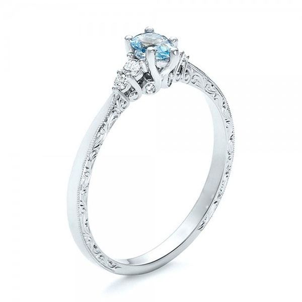 

fashion creative sea blue rhinestone ring for woman jewelry wedding engagement gifts rings, Slivery;golden