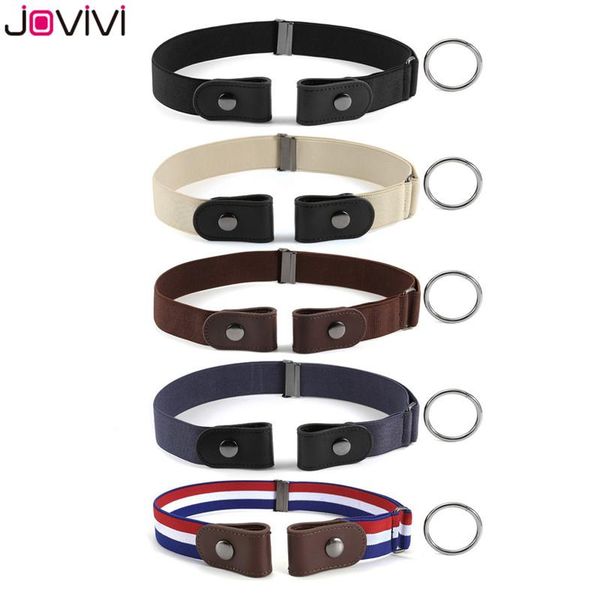 

belts jovivi 1pc pants belt no buckle invisible elastic stretch comfortable for men/women black/brown/khaki