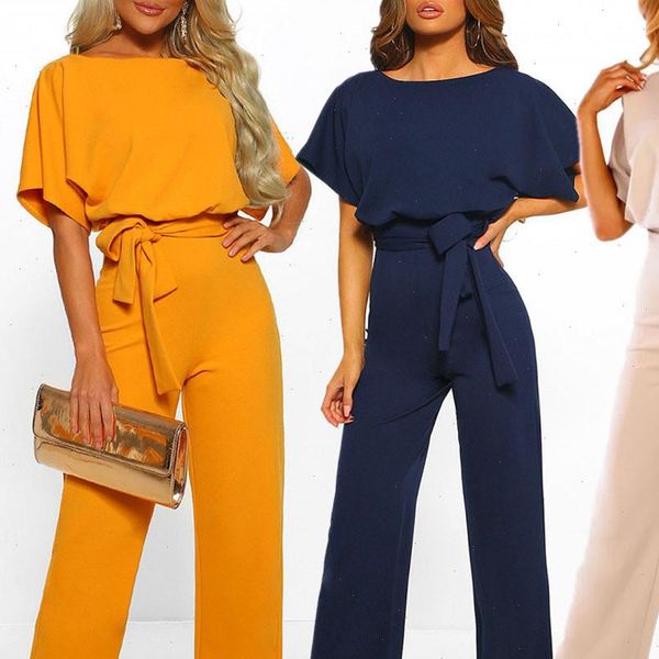 

goohojio short sleeve playsuit womens rompers clubwear straight leg with belt bodysuit, Black;white