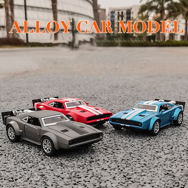 

132 fast&furious dodge charger car model diecast alloy horses muscle vehicle models with sound lighting toy gift for collection