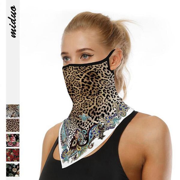 

leopard hanging ear mask triangle scarf cheetah digital print face mask outdoor mountaineering anti dust breathable magic turban ljjo7913