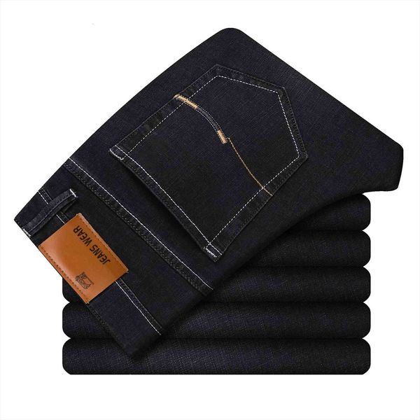 

brand slim jeans business casual women pant elastic skinny denim male black blue mens clothing plus size 38 40