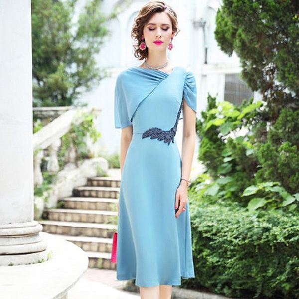 

office lady solid patchwork a-line dress women 2021 women's summer fashion simplicity regular beauty beading skirt plus casual dresses, Black;gray