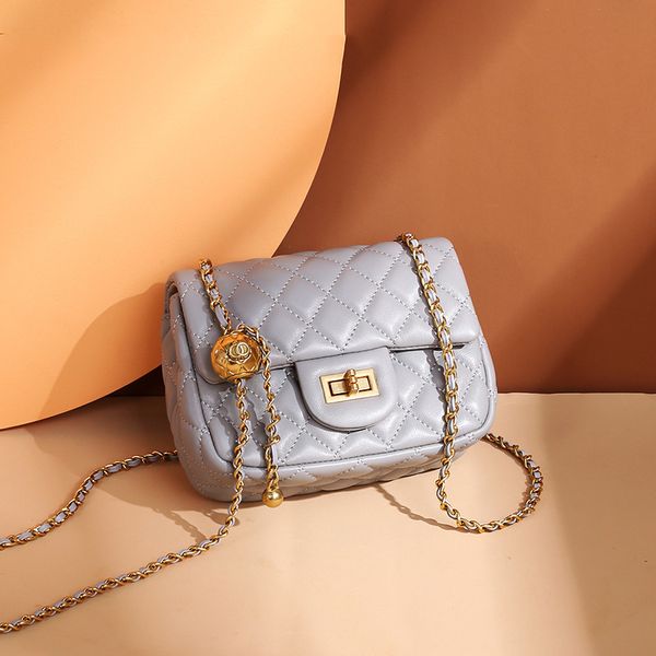 

sheepskin women s bag fangpangzi 2021 new real leather single shoulder messenger bag fashion small fragrant lingge chain luxury designer