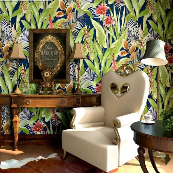 

wallpapers wellyu bedroom wallpaper american country style light luxury living room retro big flower green tv background wall paper