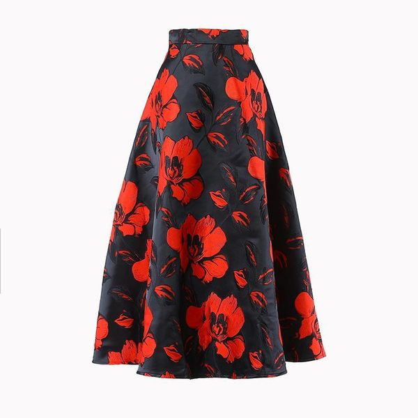 

skirts black high waist flower jacquard temperament long half-body skirt women fashion tide spring autumn 1dd3192 1yxv