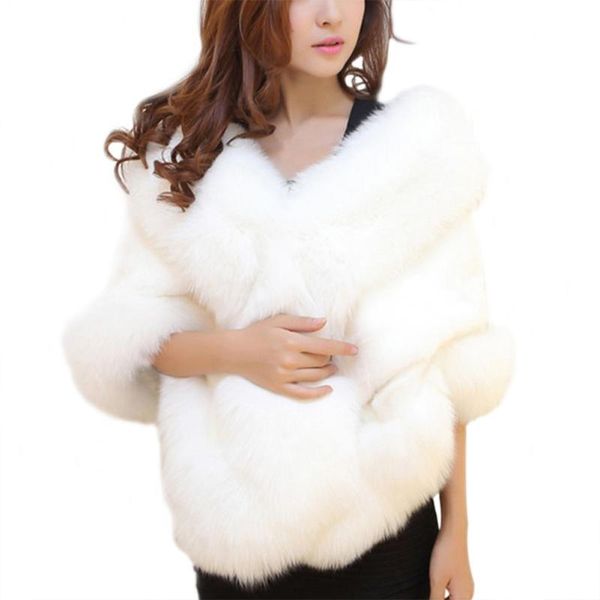 

scarves bridal shawl faux fur outerwear accessorie women winter artificial cape poncho elegant fluffly warm neck warmer scarf, Blue;gray