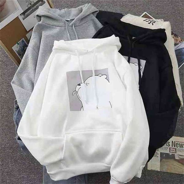 

oversized hoodies print kangaroo pocket sweatshirts hooded harajuku casual vintage korean pullover sweatshirts 210809, Black