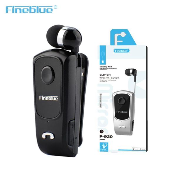 

headphones & earphones fineblue f920 mini wireless retractable portable bluetooth headset calls remind vibration wear clip sports running ea