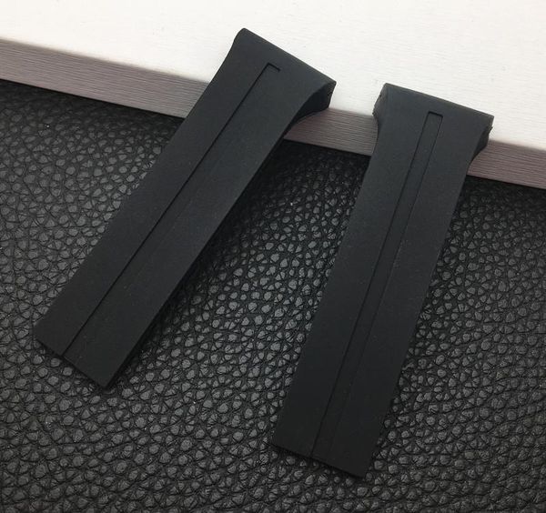 

watch bands watchband soft black rubber silicone band 28mm fit for strap design world timer p6750 with tool, Black;brown