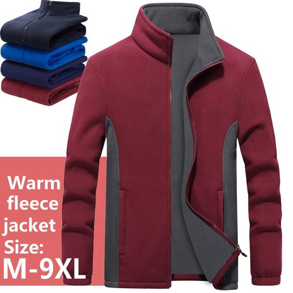 

men's jackets plus size 6xl 7xl-9xl man fleece tactical softshell jacket splice thermal sporting male tourism mountain coats men army, Black;brown