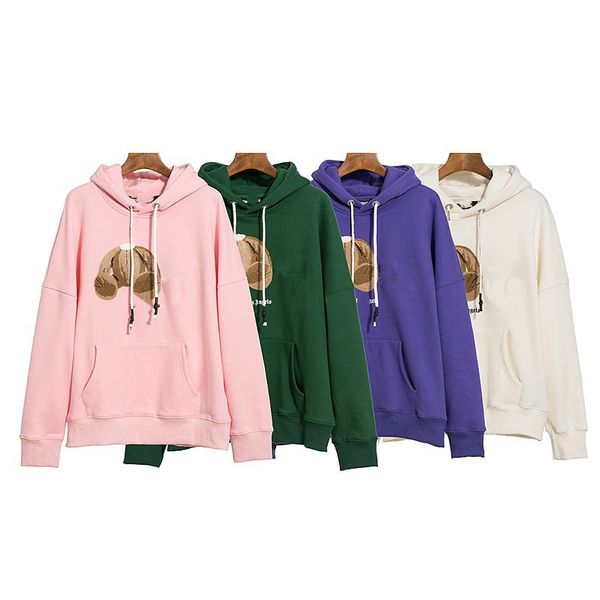 

2021 men's sweater loose plush versatile trend printed hoodie, Black