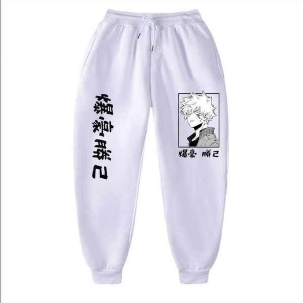 Calças de lã de qualidade Japonês Anime My Hero Academia Impresso Homens Mulheres Homens Calças Jogging Hip Hop Streetwear Homens SweatpantS X0615