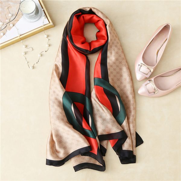 

long striped scarf with office shirt female professional shawl, Blue;gray
