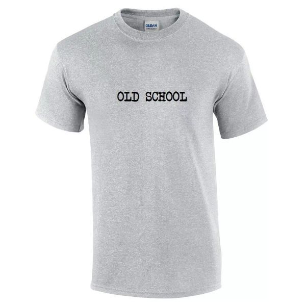 

old school t-shirt vintage sport gray black typewriter style tee shirt s-5xl, White;black