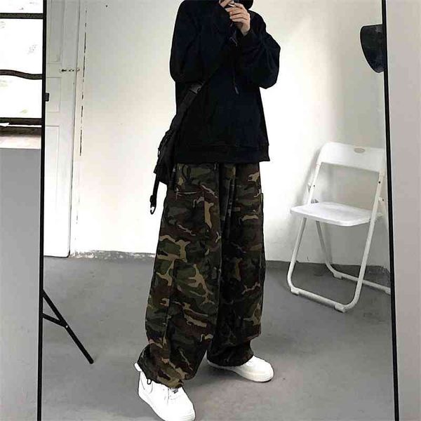 

camouflage overalls hiphop loose hip hop casual pants multi pocket versatile men's pants leggings, Black