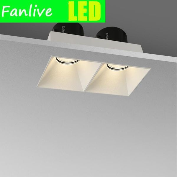 

downlights 10pc led recessed downlight frameless square double head detachable replaceable module anti glare built-in spot light