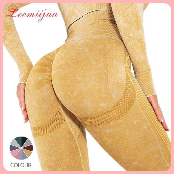 

yoga outfit leemiijuu ombre seamless leggings for women high waist pants booty legging bufitness female