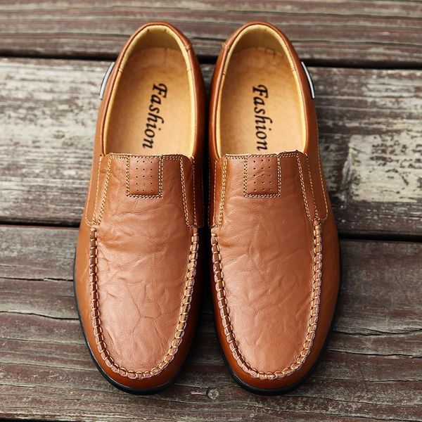 

summer men's shoes doudou casual small leather driving korean lazy men, Black