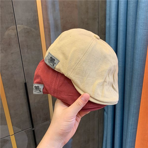 

handsome short brim children's versatile duckbill cap in autumn and winter, Blue;gray