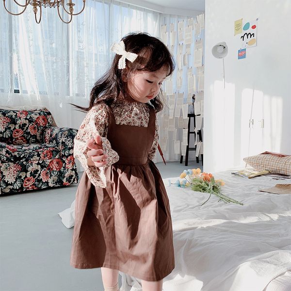 

girls suits blouse+dress 2pcs kids cotton tracksuit 2022 autumn spring uniformsÂ sport teenagers outwear children sets, Red;yellow