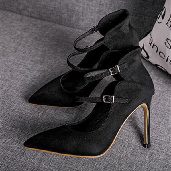 

shoe selling of pointed toe shoes high woman pumps off on black suede ankle winter stiletto heels