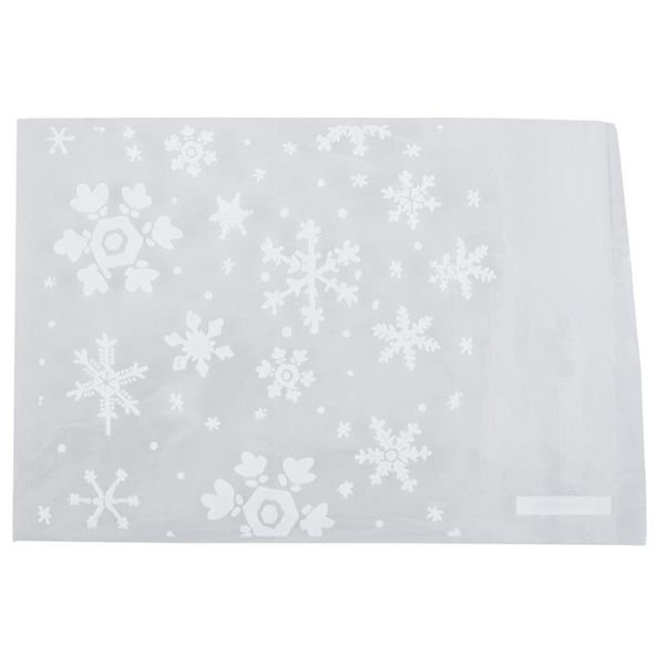 

gift wrap 50 clear snowflake cookie bag, plastic cellophane adhesive sealant, bakery cello bags