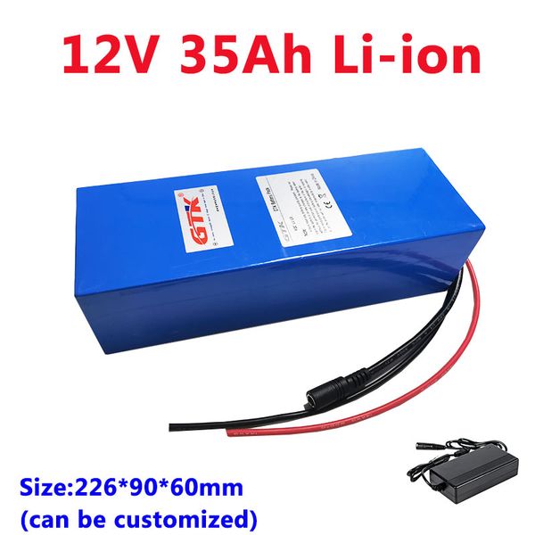 Pacco batteria al litio 12V 30Ah 35Ah BMS incorporato per tagliaerba apparecchiature di comunicazione lampione solare + caricabatterie 3A