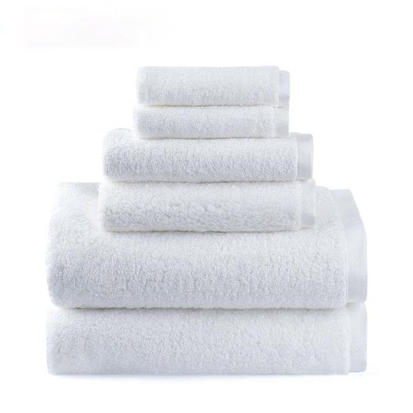 

towel luxury bath set,2 large towels,2 hand face towels . cotton highly absorbent bathroom white