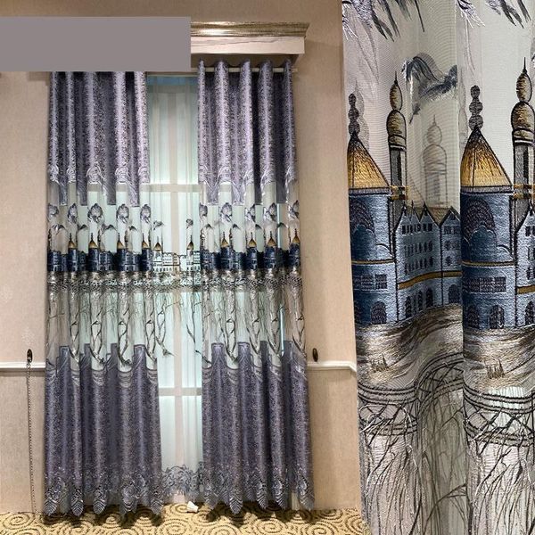 

custom curtains luxury high grade european living room thick bedroom tulle curtain british style embroidery & drapes