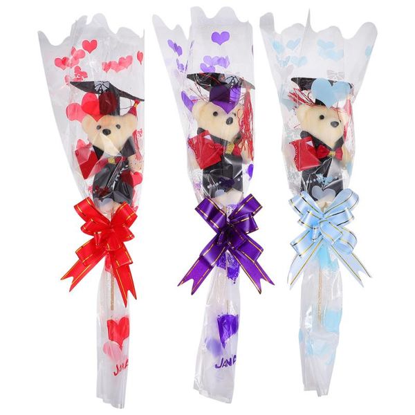

3pcs bear graduation in cap bouquets multi-functional lovely party favor