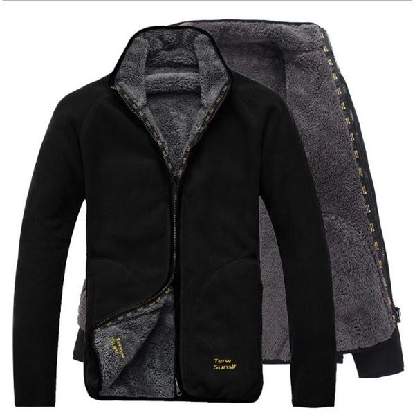 

men's jackets double-sided thick coat, knitted jacket, extreme plush lining, large, autumn and winter, Black;brown