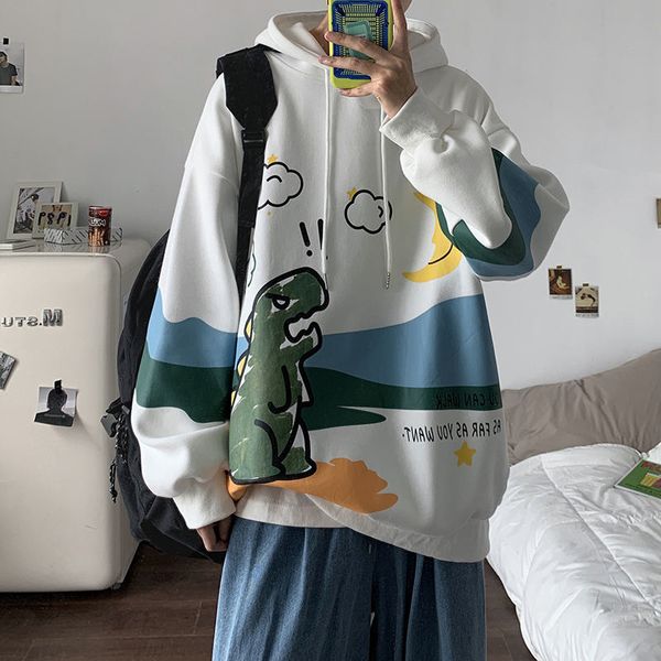 

cute cartoon hoodie streetwear men japanese hip hop sweatshirt men fashion casual funny spring autumn harajuku hoodies male, Black