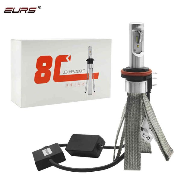 

2pcs high power 8c light canbus 80w 8000lm h4 bulb h7 headlight h1 h11 h8 h15 9012 hb3 hb4 hb5 led head lamp kit