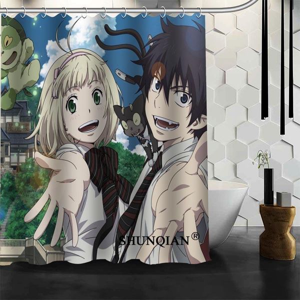 

shower curtains arrival blue exorcist curtain polyester fabric printing bathroom waterproof products with hook
