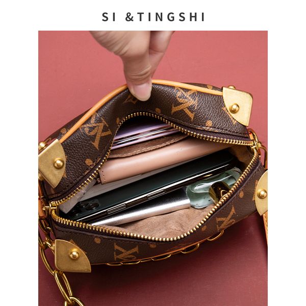 

small ck chain box bag new fashion retro printed box bag french niche bags retro small square bag