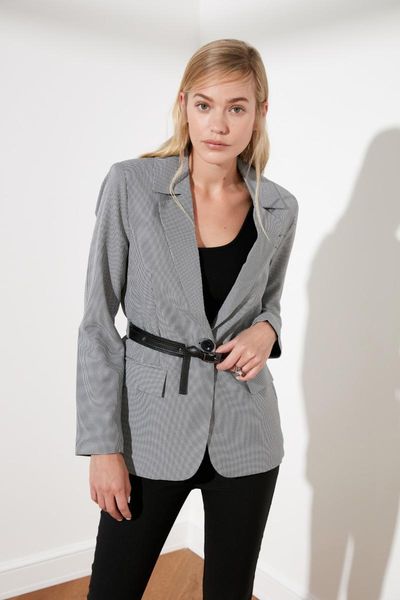 

women's jackets trendyol arched jacket twoss21ce0019, Black;brown