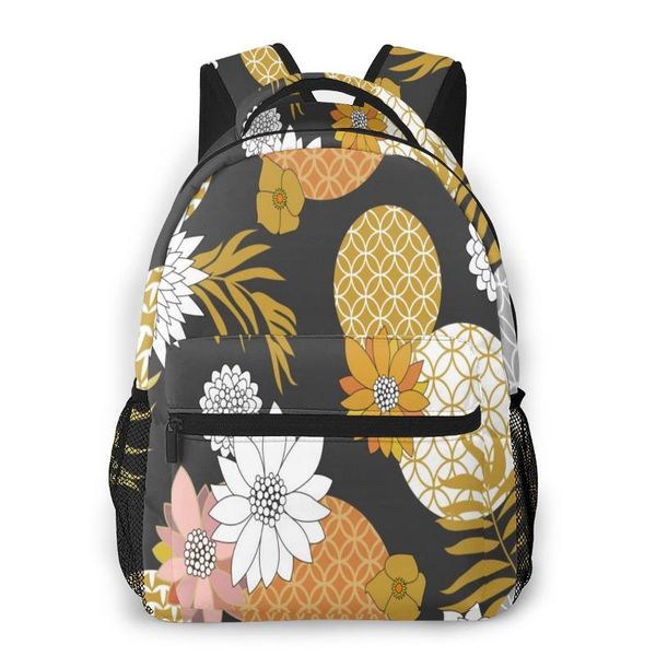 

backpack travel pack japanese golden floral pattern sports bag outdoor climbing