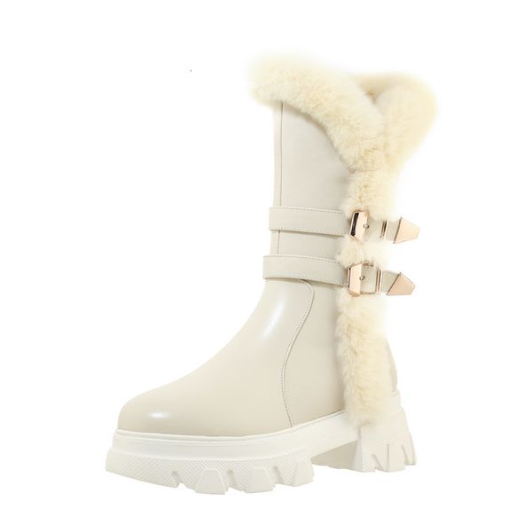 

asumer sell genuine leather winter snowboots from plutonium women in thick heels shoes comfortable boots, Black