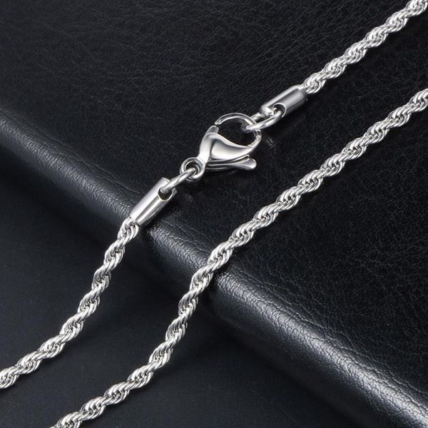 

chains men's hip hop cuban 3mm silver color stainless steel link necklace charms chain choker jewelry accessories for women