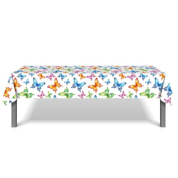 

disposable dinnerware 130*220cm spring theme butterfly flowers birthday party tablecloth of tableware set baby shower decoration tablecover