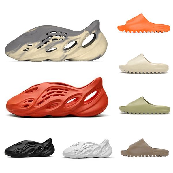 

slippers moon gray mxt foam kanye sandals earth brown sand sandal triple black white fashion slipper women mens tainers orange beach slipper