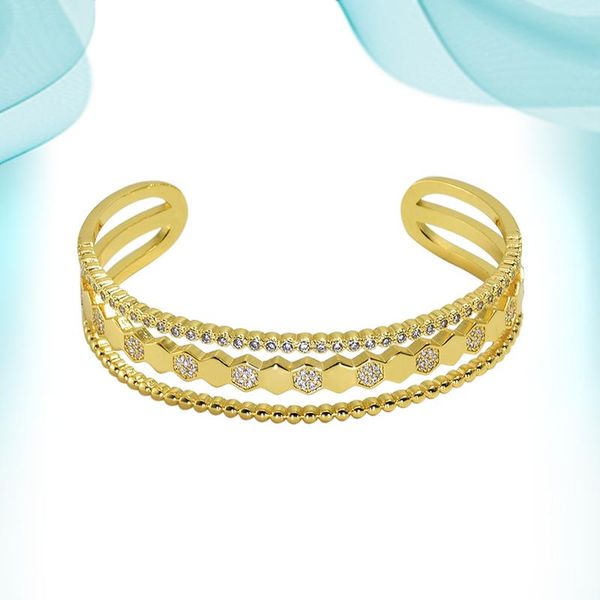 

bangle cute/romantic style hollow out with cystals copper light fashion yellow gold color cuff charm bangles jewelry women, Black