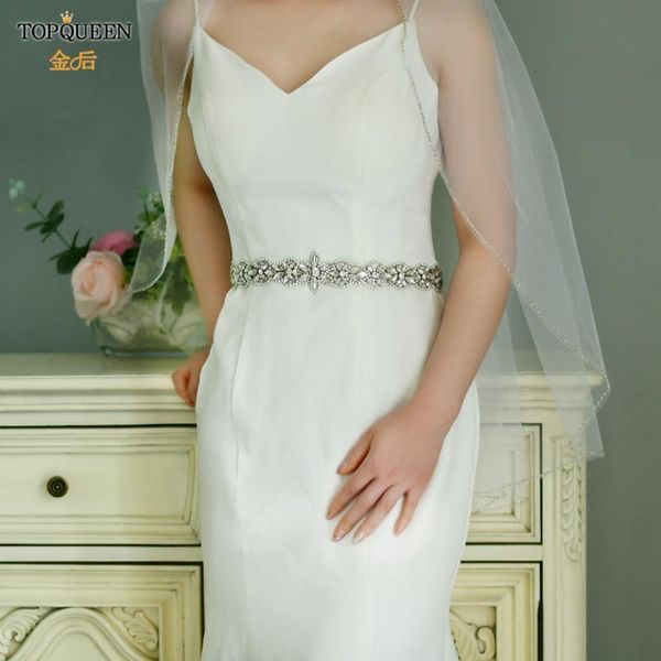 

wedding sashes ueen s21 bridal dress diamond belt handmand rhinestone engagement anniversary prom pography banquet stage, White
